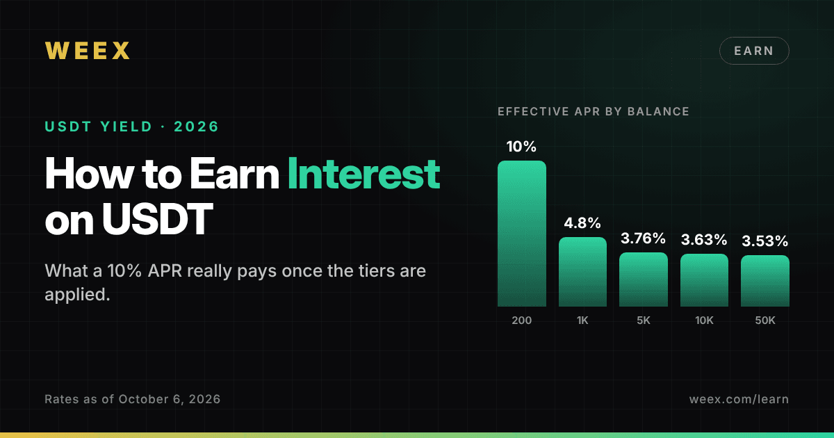 Cómo ganar intereses con USDT: cuánto ofrece realmente una APR del 10% en 2026