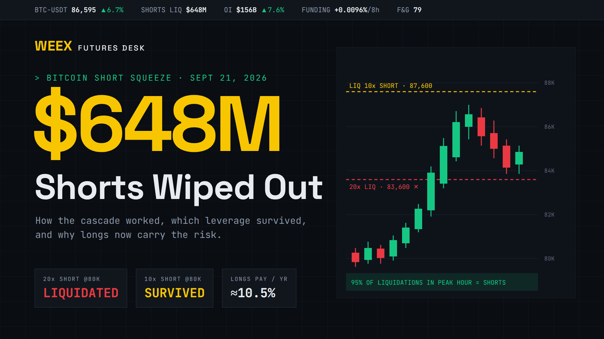 Bitcoin-Short-Squeeze erklärt: Einblick in den Liquidationscrash von 648 Mio. Dollar am 21. Sept.