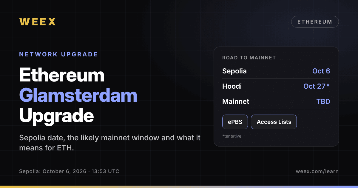 Actualización Glamsterdam de Ethereum: fecha en Sepolia e impacto en el precio de ETH