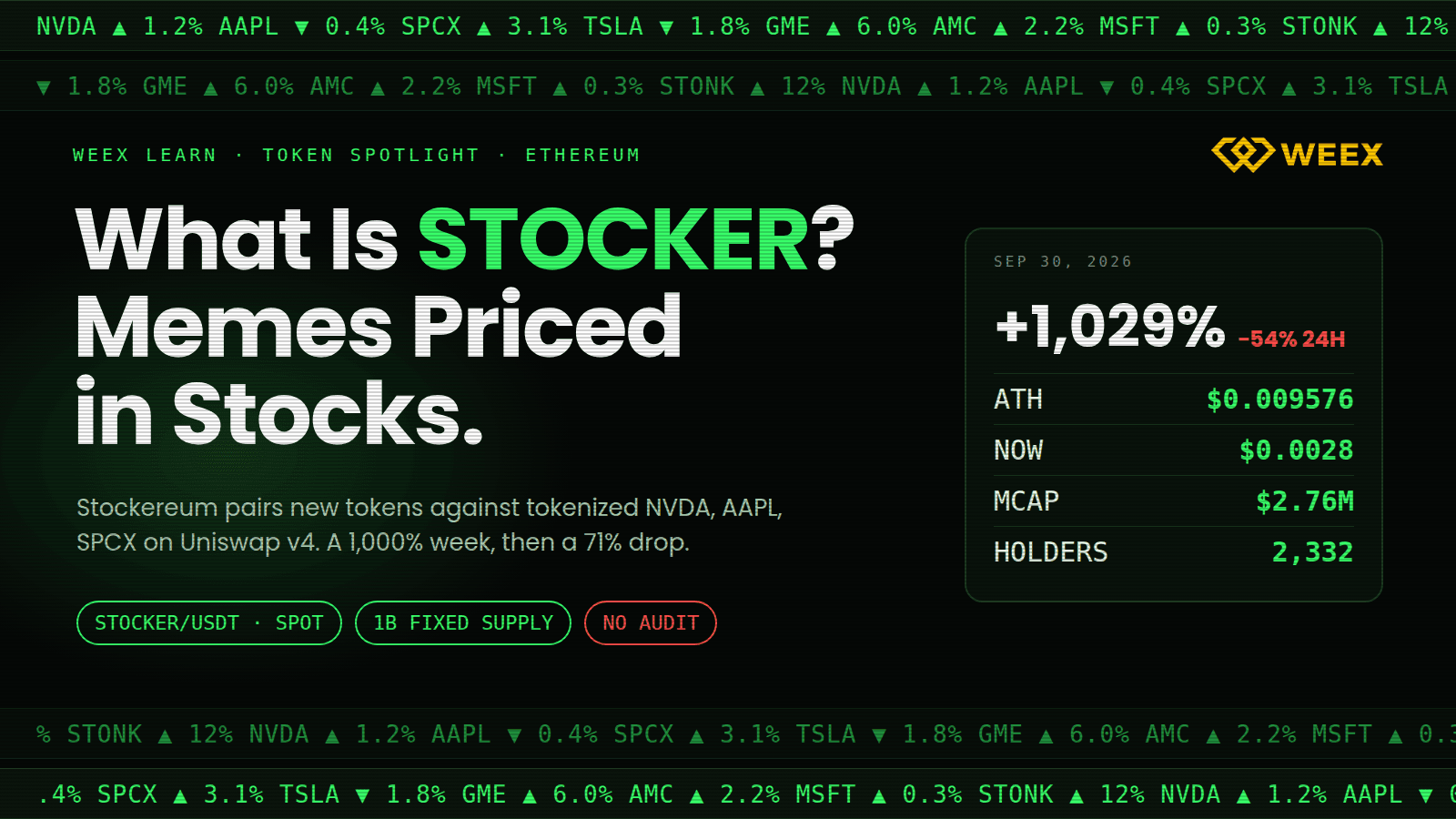 Qu’est-ce que STOCKER ? Stockereum, les memecoins adossés à des actions et leurs risques