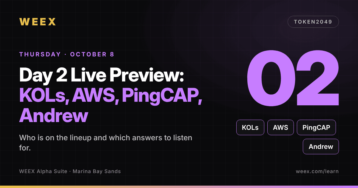 Avance en directo del día 2 de WEEX TOKEN2049: KOLs, AWS, PingCAP y Andrew