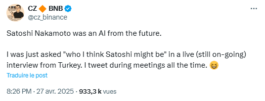 La respuesta de CZ a la pregunta: ¿Quién es Satoshi Nakamoto?