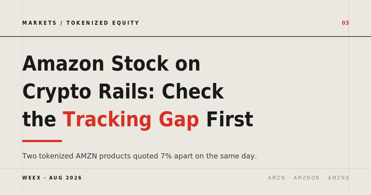 Actions Amazon sur rails crypto : vérifiez d'abord l'écart de suivi