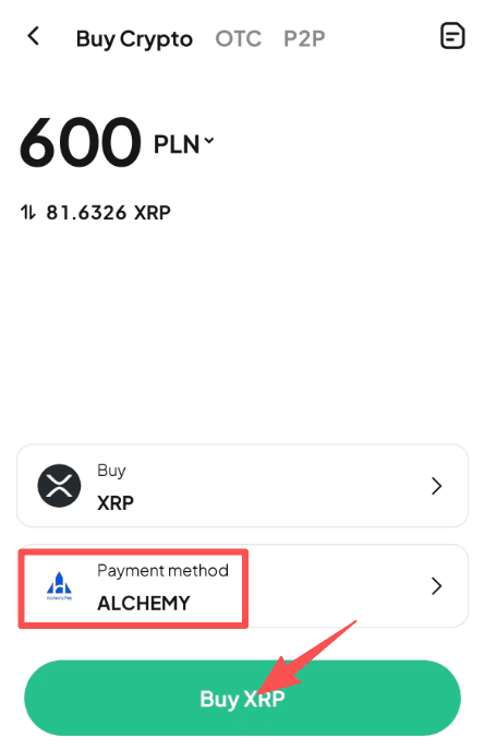 Крок 4: Як купити XRP за PLN на позабіржовій біржі WEEX? Версія програми