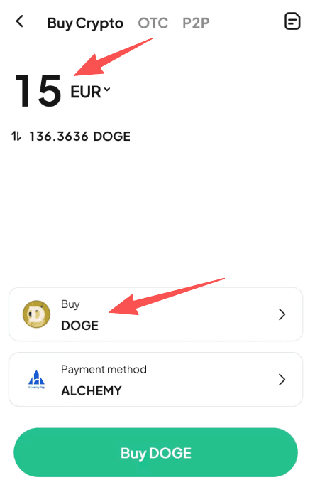 Крок 2: Як купити DOGE за EUR на WEEX?Версія програми