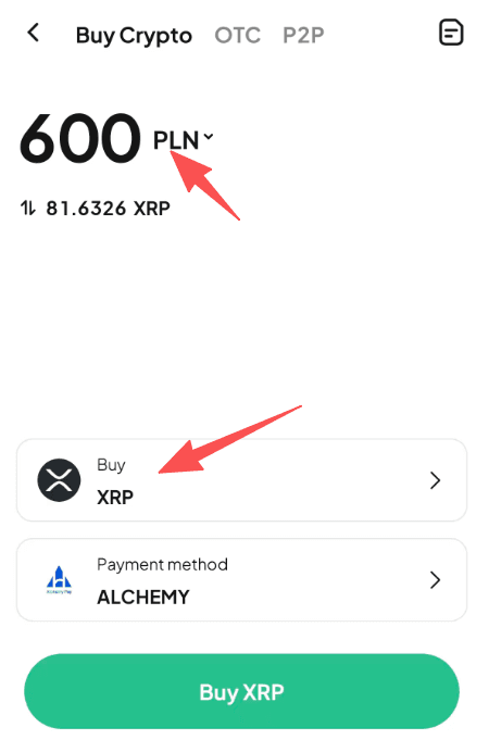Крок 2: Як купити XRP за PLN на позабіржовій біржі WEEX? Версія програми