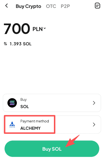 ステップ4: WEEX OTCでPLNでSOLを購入するには? アプリのバージョン