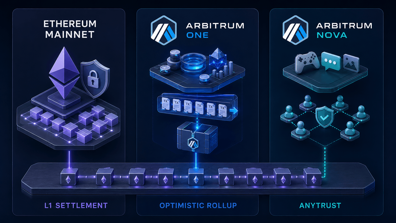 Comparing Arbitrum One, Arbitrum Nova, and Ethereum mainnet