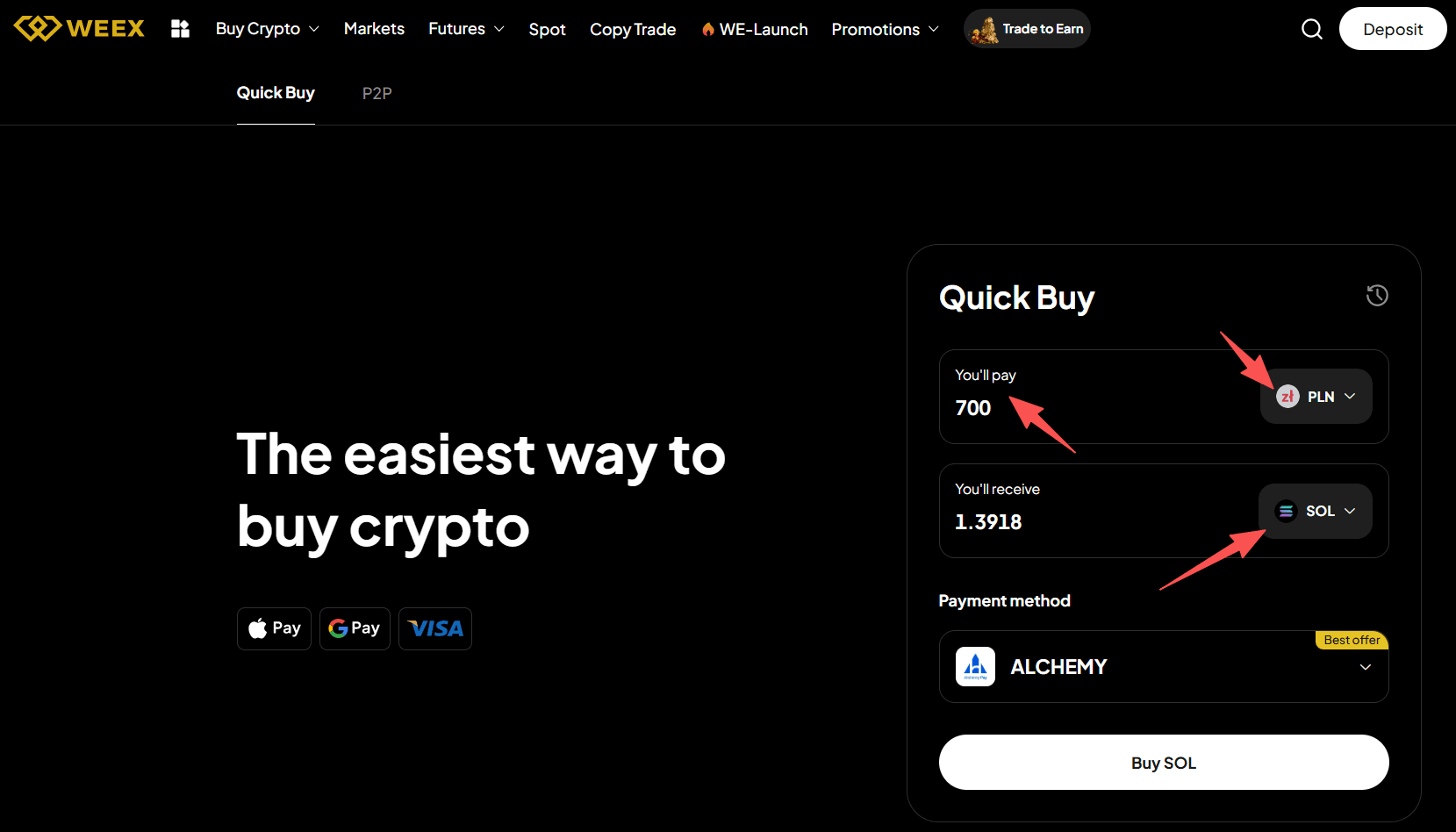 WEEX OTCとは ? 「 WEEX OTCでPLNでSOLを購入する方法」