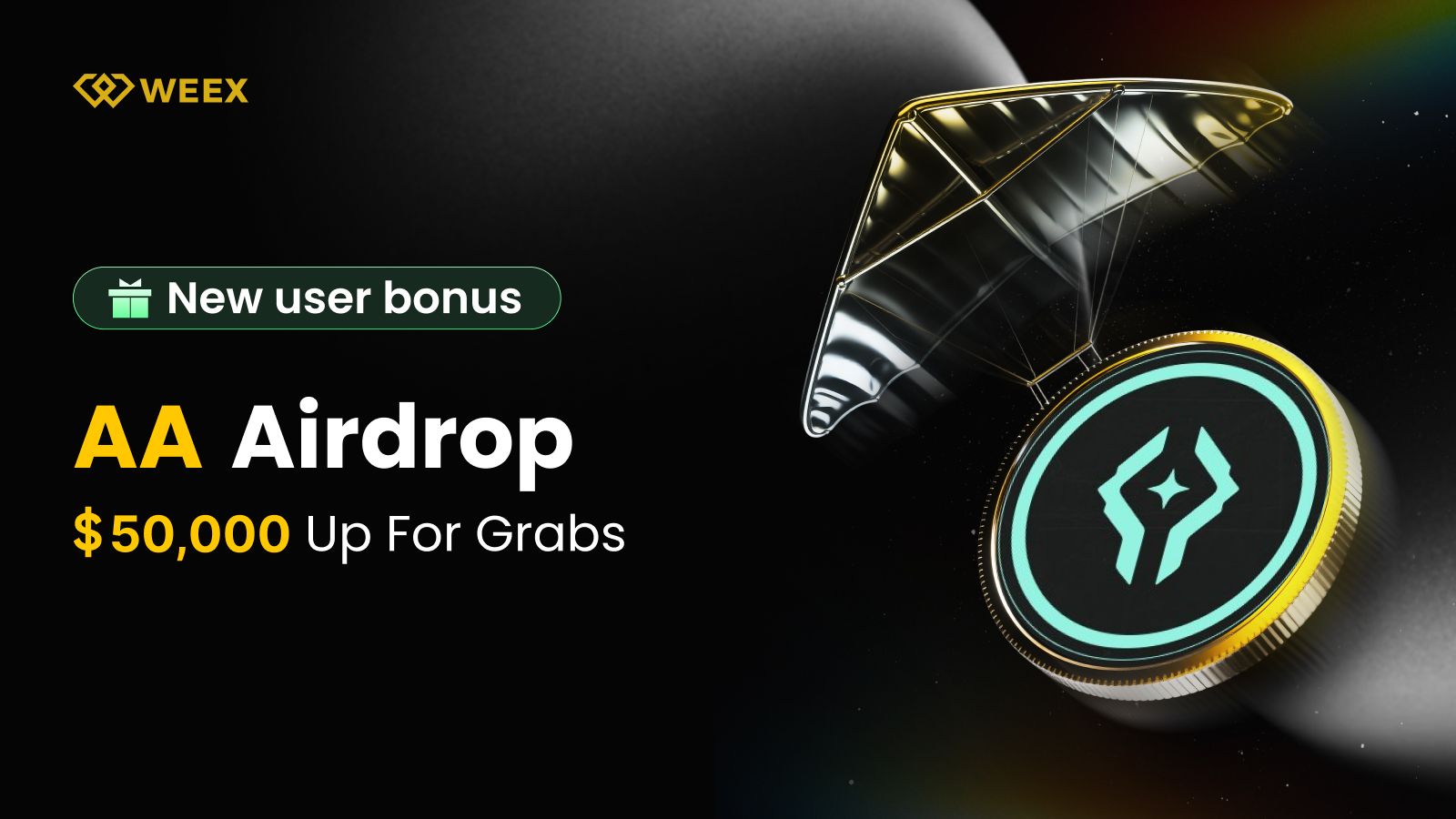 AA New User Airdrop sur la bourse WEEX : Profitez de 50 000 $ de récompenses avant le 23 septembre 2025