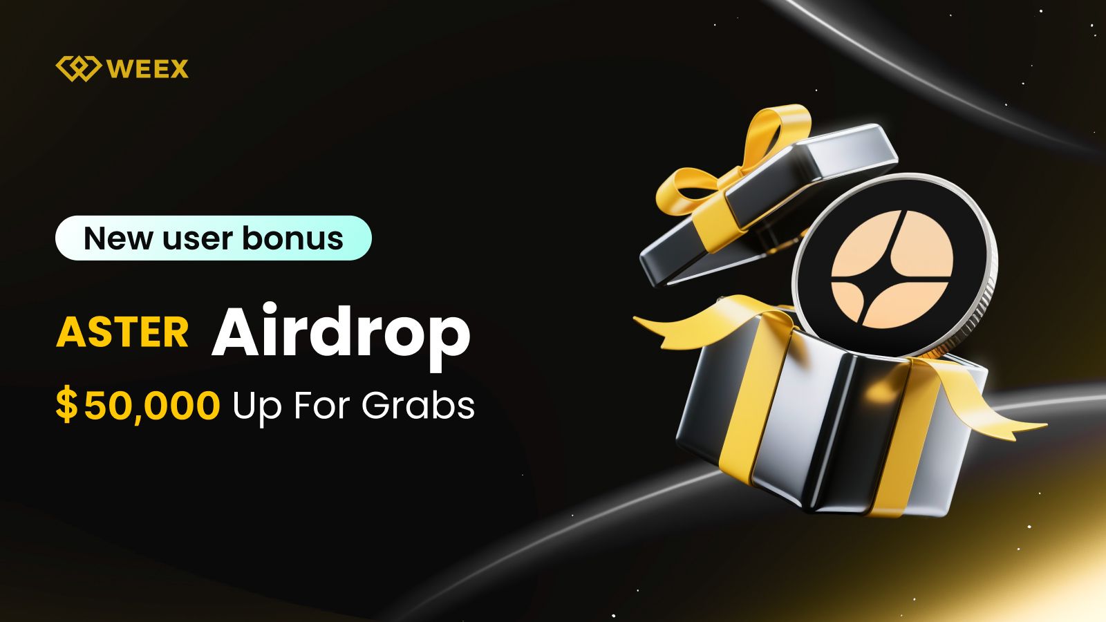 Airdrop di ASTER su WEEX Exchange: Richiedi la tua quota di 50.000 USDT nella ricompensa di benvenuto per nuovi utenti