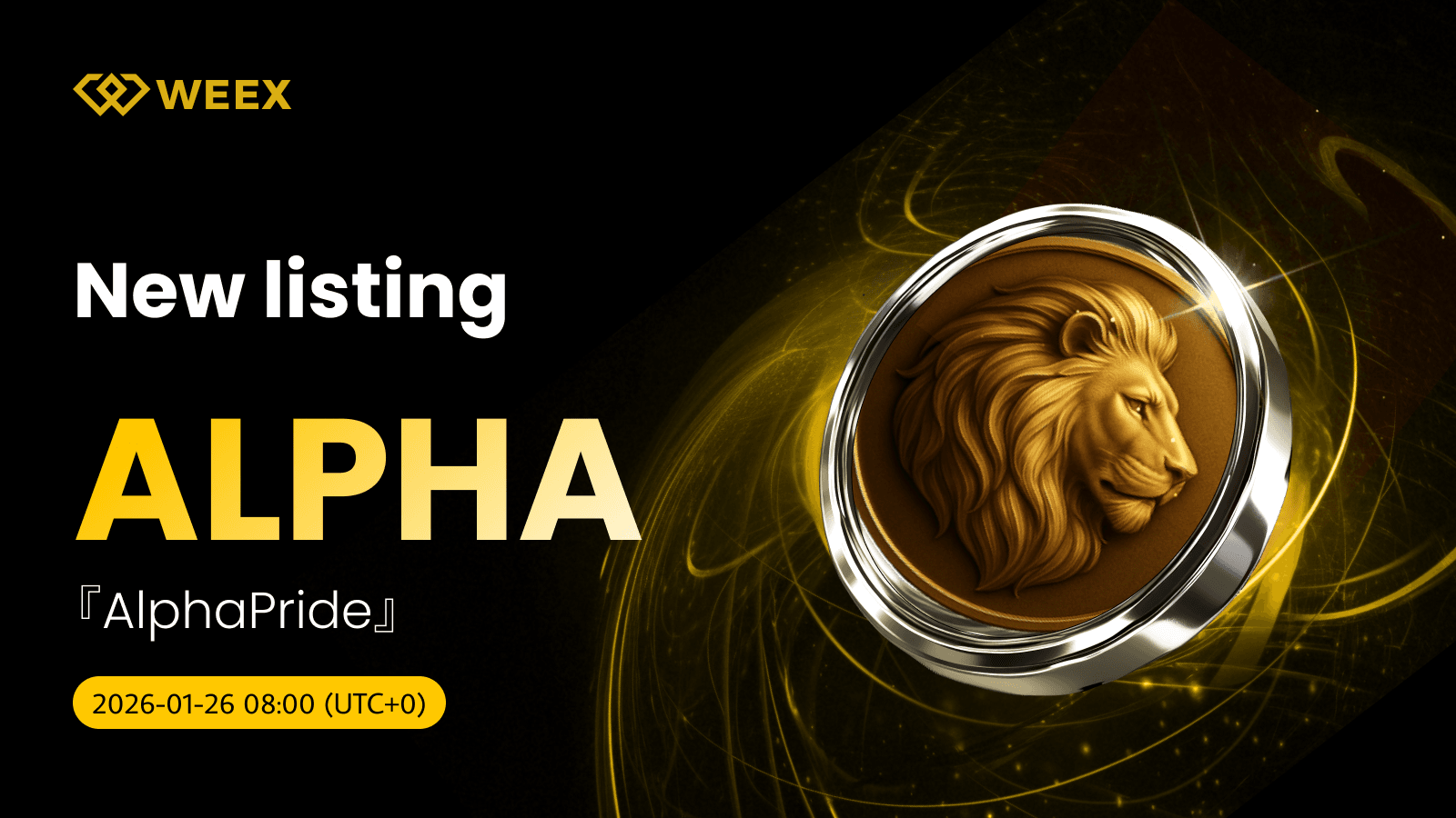 AlphaPride (ALPHA) Coin listé sur WEEX Spot avec la paire de trading ALPHA USDT