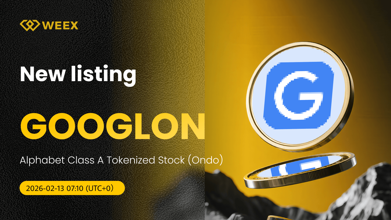 معاملات لحظهای GOOGLON USDT به صورت زنده در WEEX: توکن الفبای کلاس A