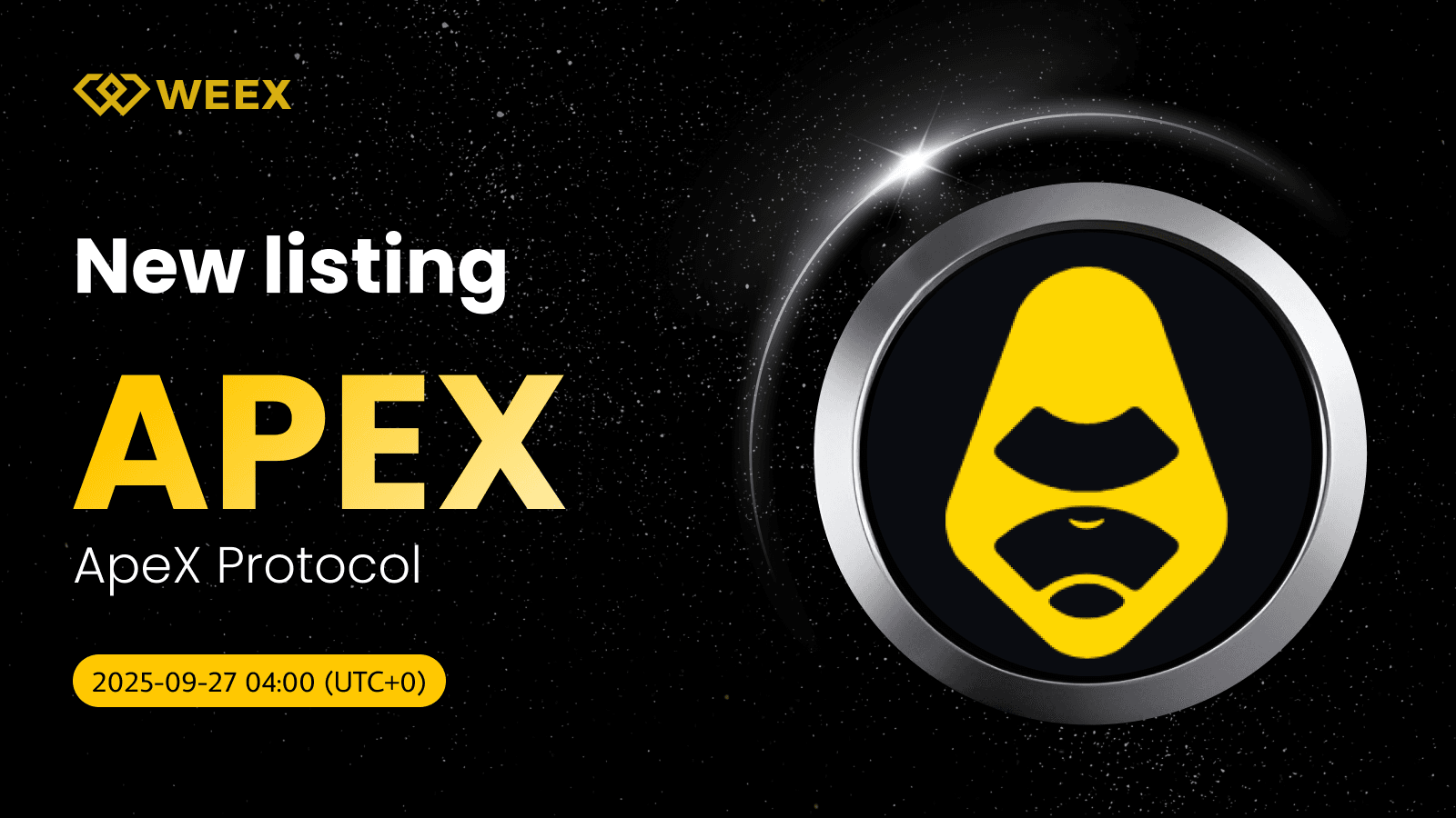WEEX добавляет APEX USDT для монеты ApeX Protocol (APEX)