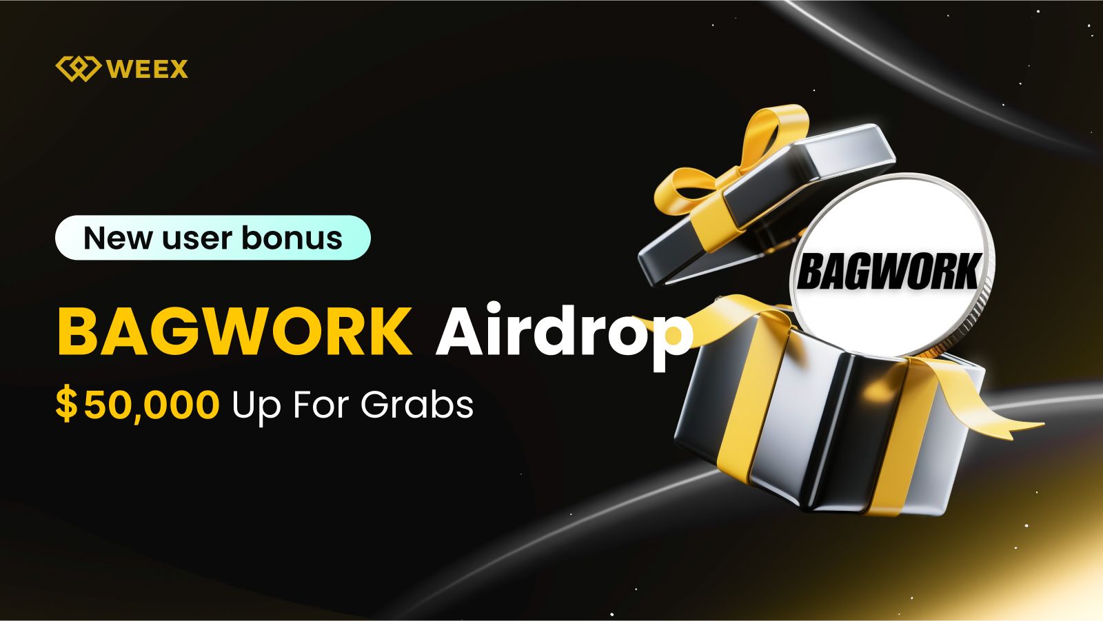 Airdrop pour les nouveaux utilisateurs de BAGWORK sur la bourse WEEX : Empochez 50 000 $ alors qu'il ne reste plus que 6 jours