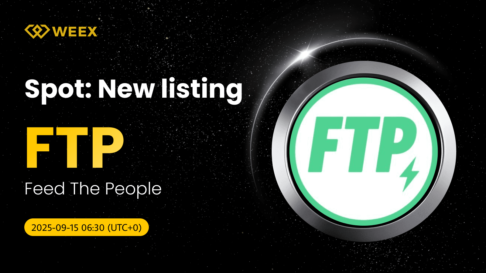 FTP USDT ya disponible: WEEX incluye la moneda Feed The People (FTP) en su lista
