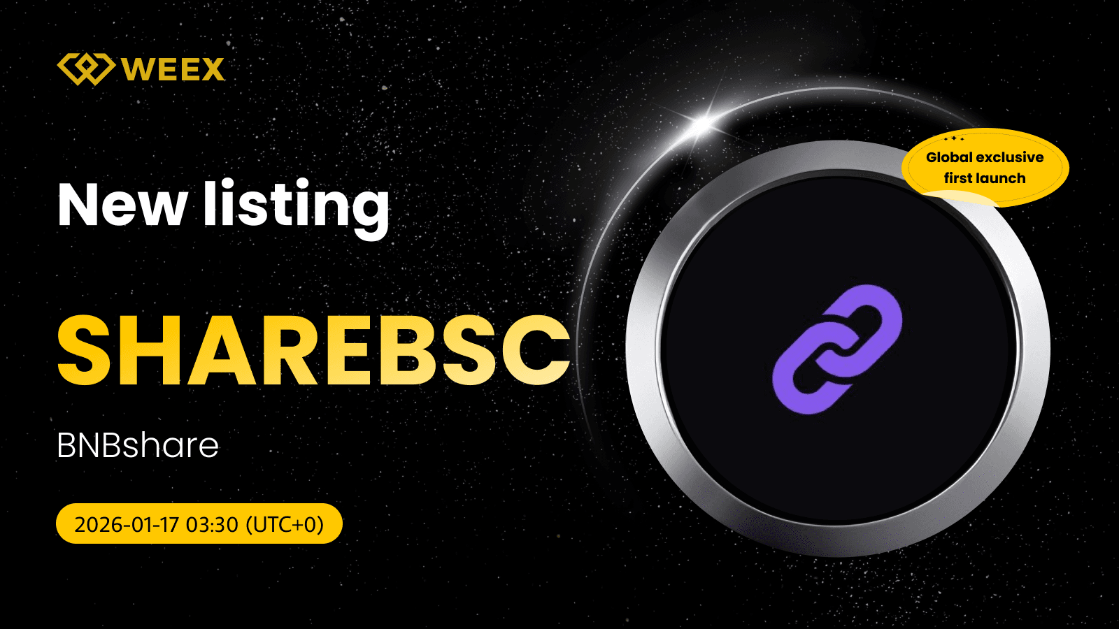 إطلاق حصري عالمي لأول مرة: عملة BNBshare (SHAREBSC) على منصة WEEX مع زوج تداول فوري SHAREBSC USDT
