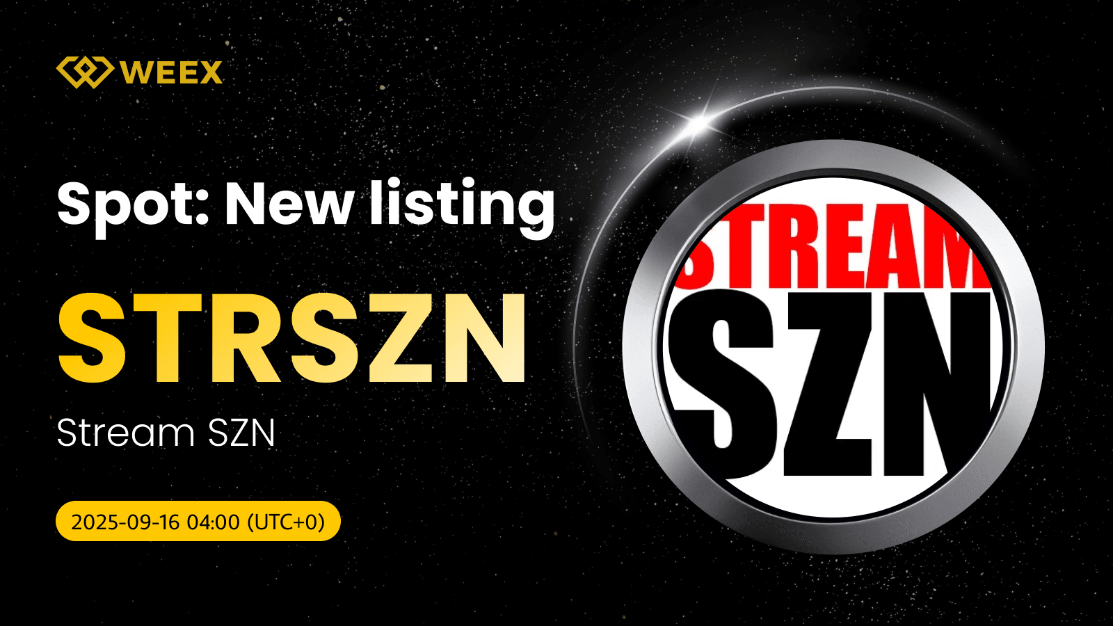 STRSZN USDT теперь в торговле: Биржа WEEX добавляет в листинг монету Stream SZN (STRSZN)