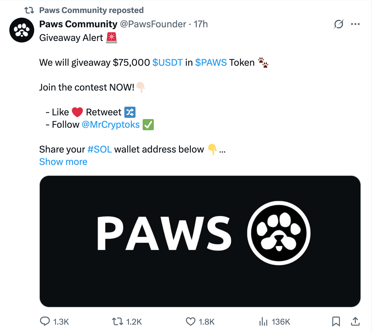 دليل التوزيع المجاني لمجتمع عملات PAWS: تفاصيل إدراج العملة وتوقعات الأسعار لشهر أبريل 2025