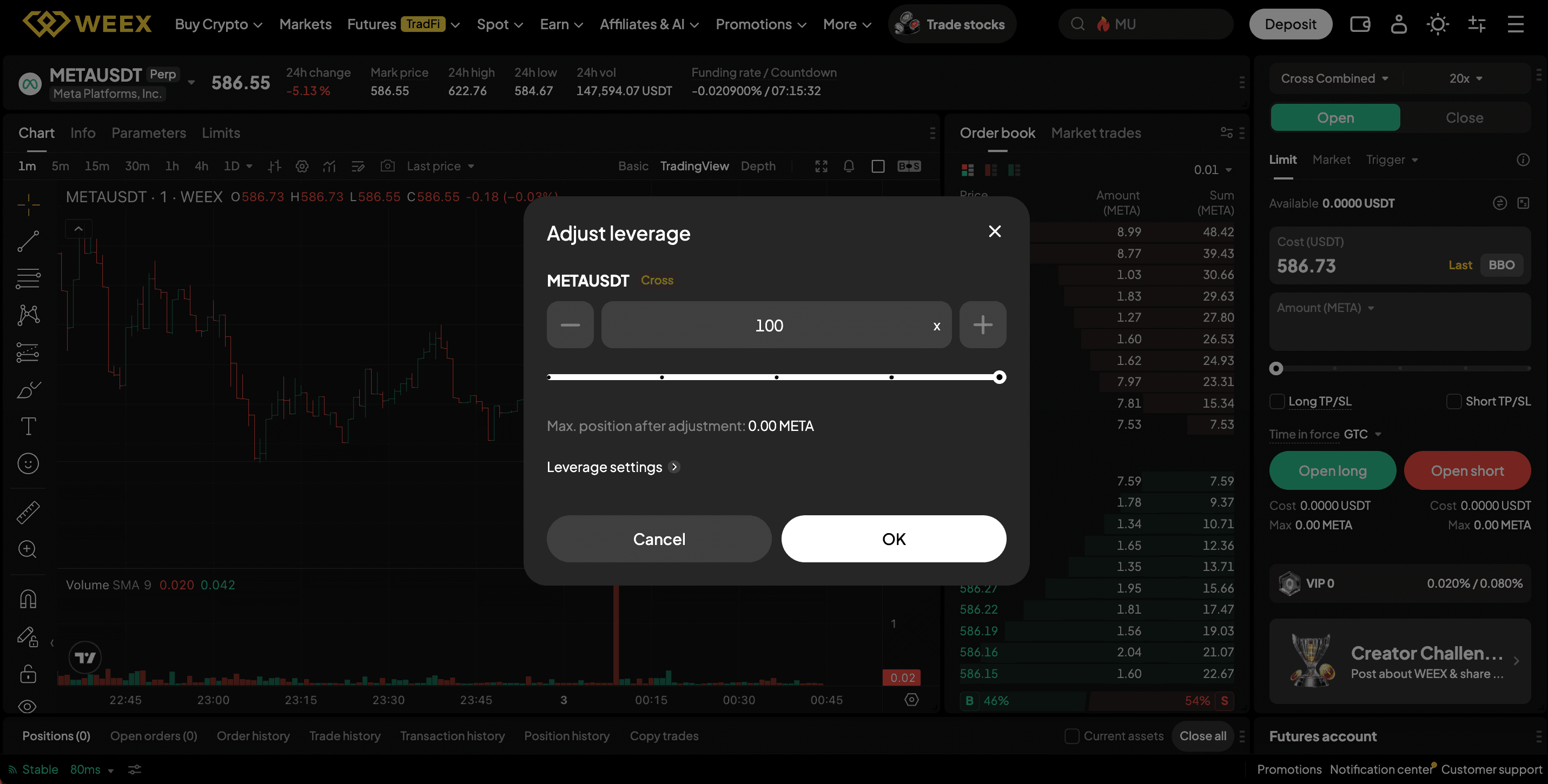 comprar acciones de META en WEEX