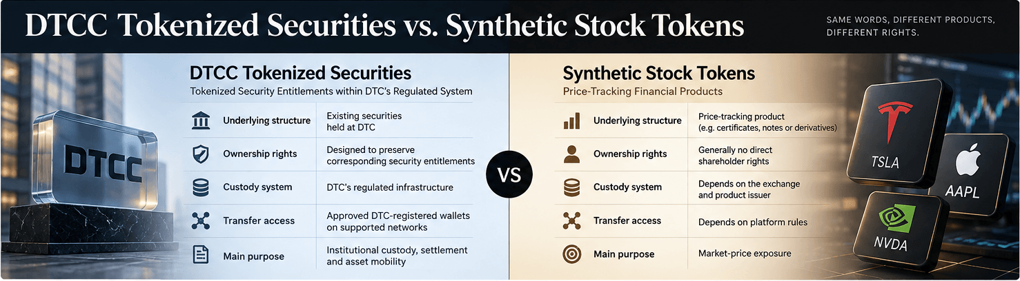 DTCC Tokenization Synthetic Stock Tokens