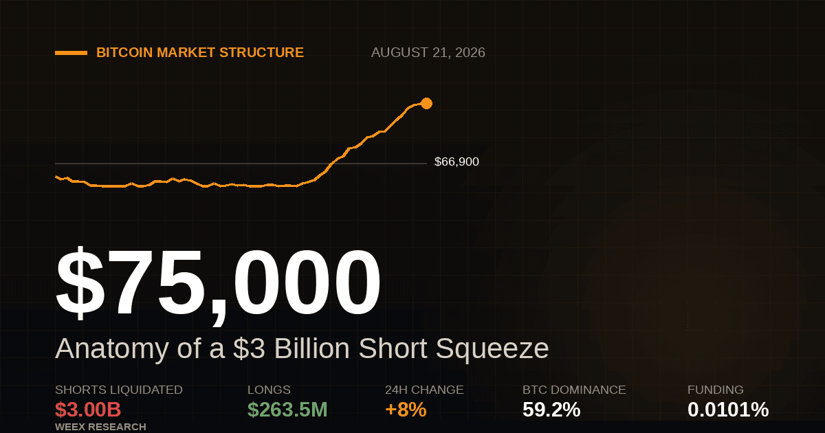 Bitcoin à 75 000 $ : Anatomie d'un short squeeze de 3 milliards de dollars