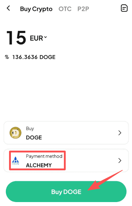 Крок 4: Як купити DOGE за EUR на WEEX?Версія програми
