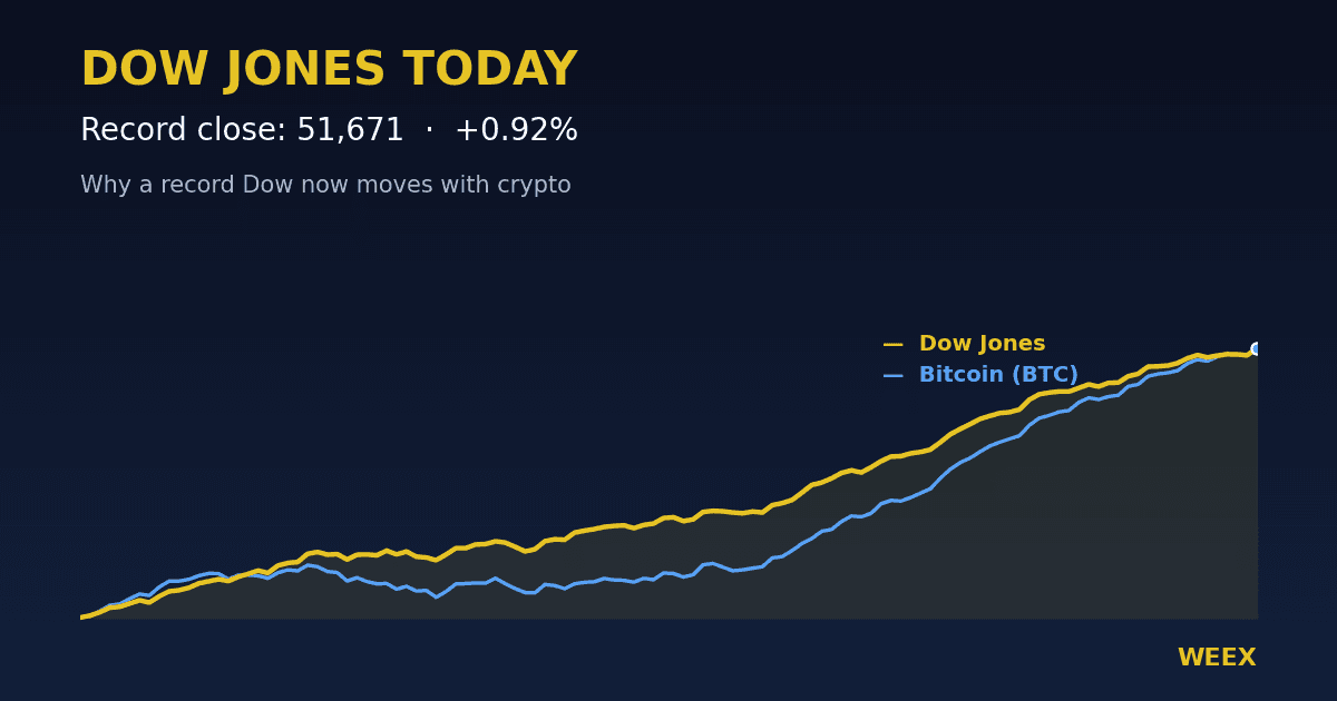 Dow Jones aujourd'hui : record historique et implications pour la crypto