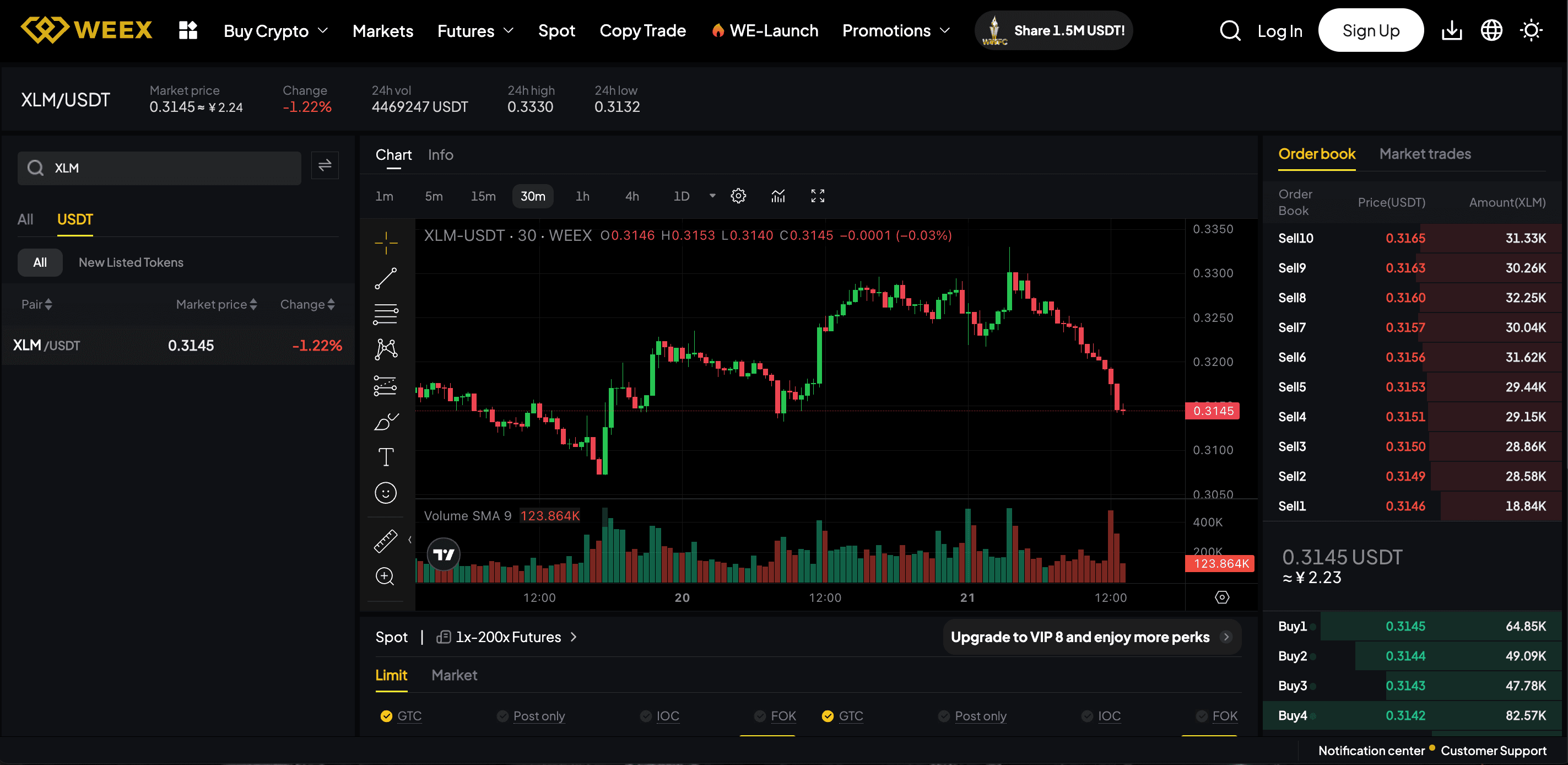 як купити xlm на weex