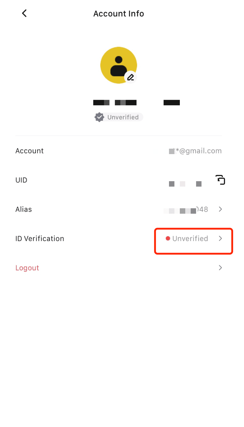 Найти раздел KYC