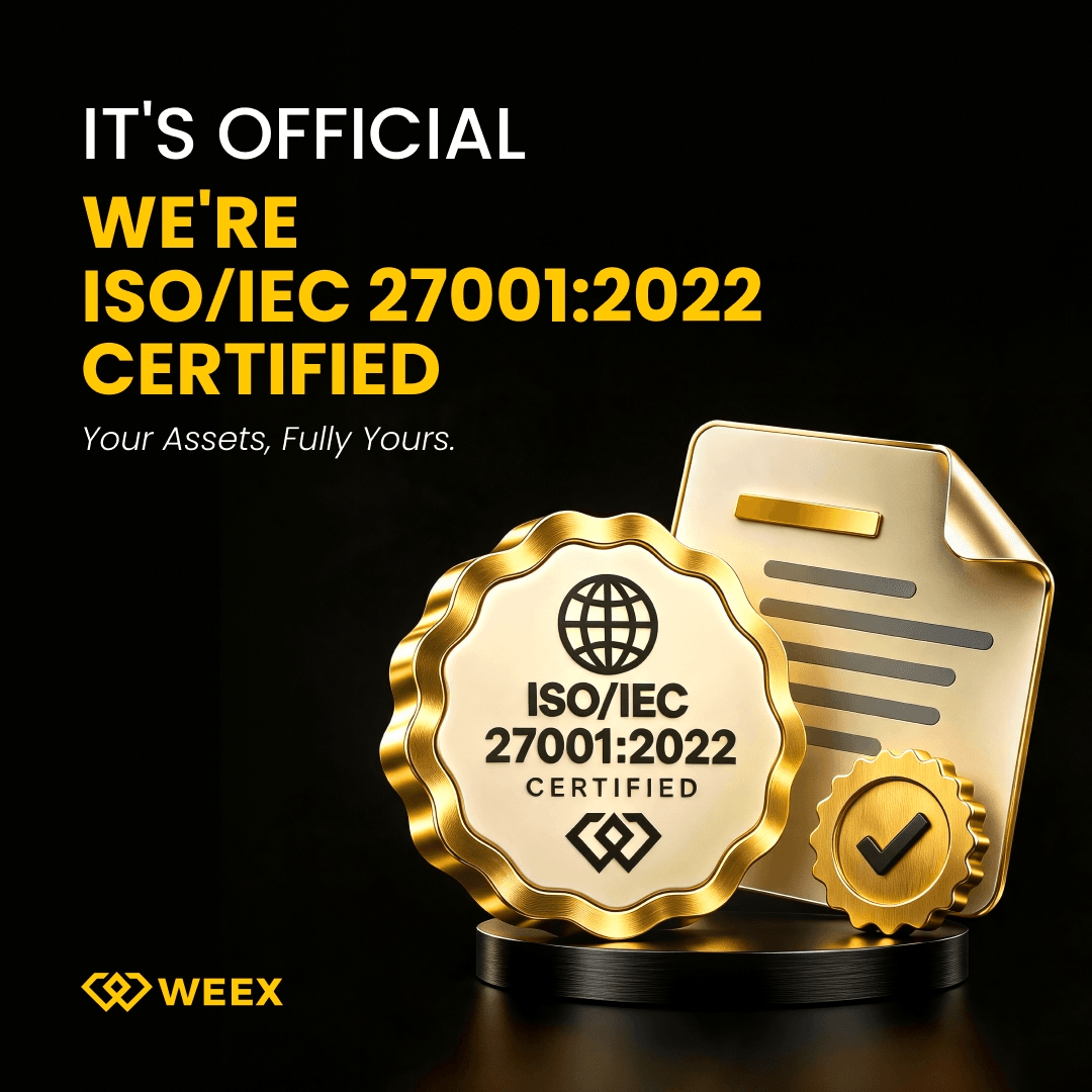 WEEX 取得 ISO/IEC 27001:2022 認證,進一步彰顯其致力於世界級安全標準的承諾