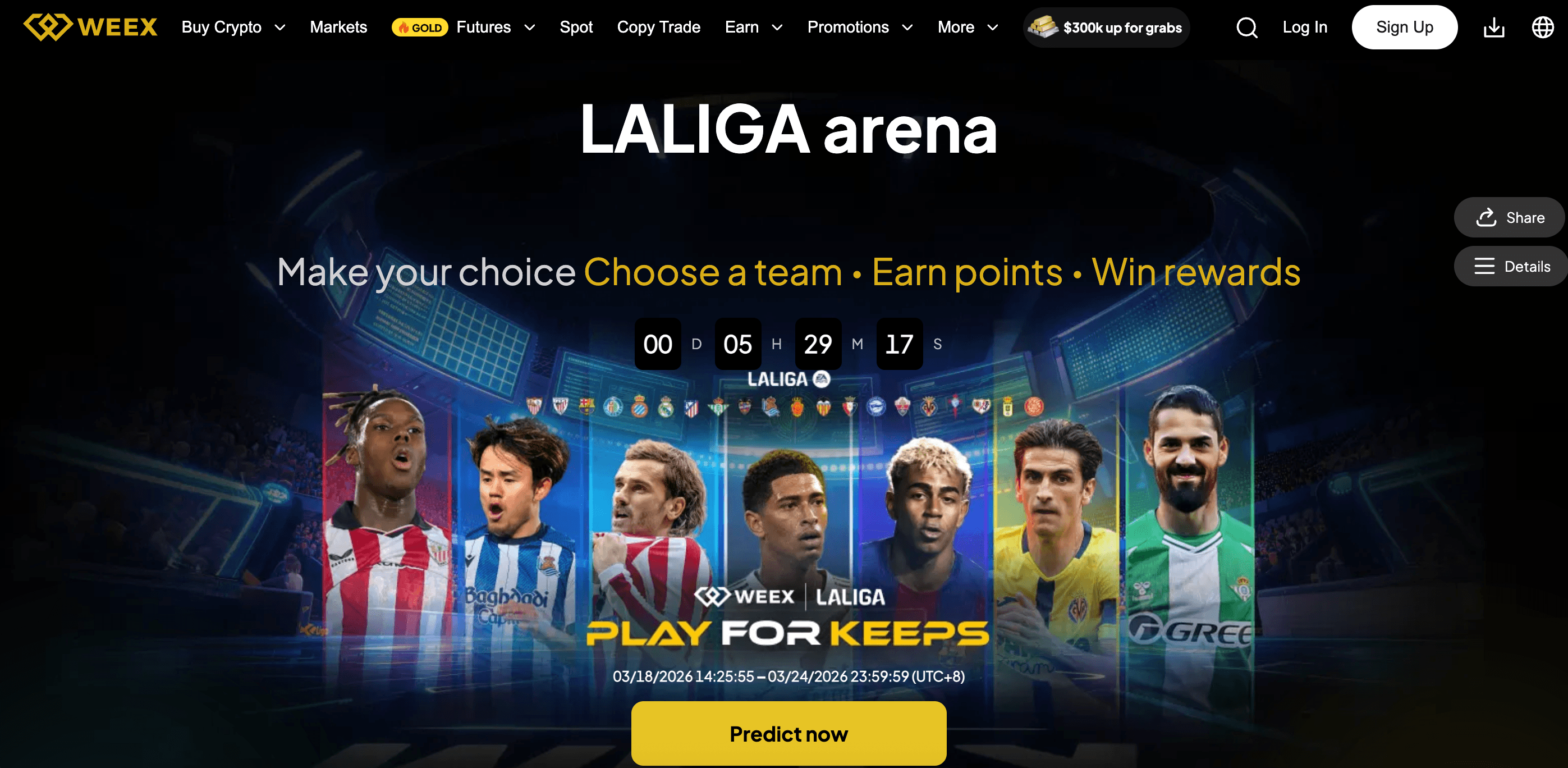 WEEX LALIGA Arena: Predice partidos, gana puntos y obtén USDT + mercancía oficial