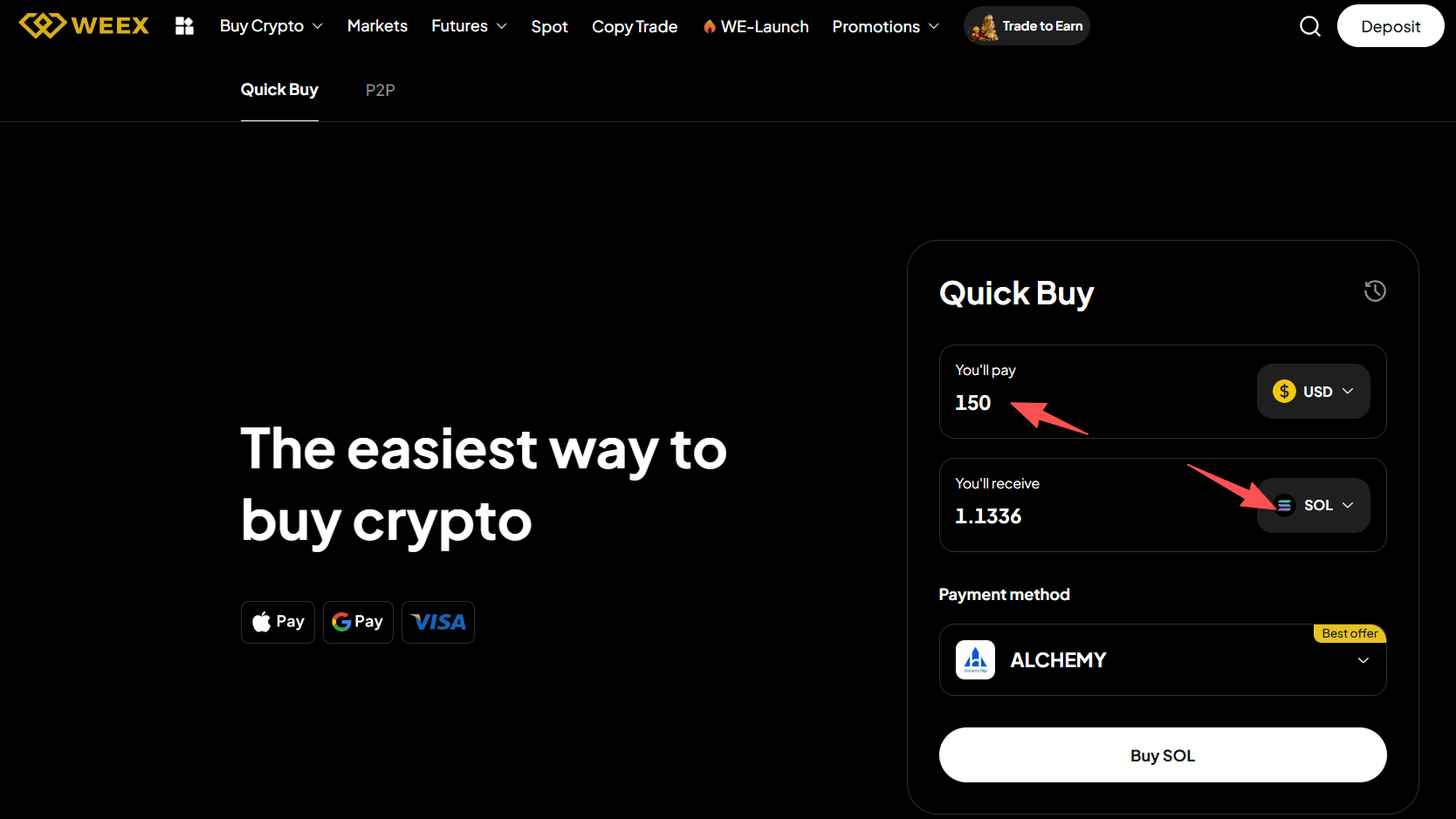WEEX OTCとは、またWEEX OTCで米ドル建てSOLを購入するには?