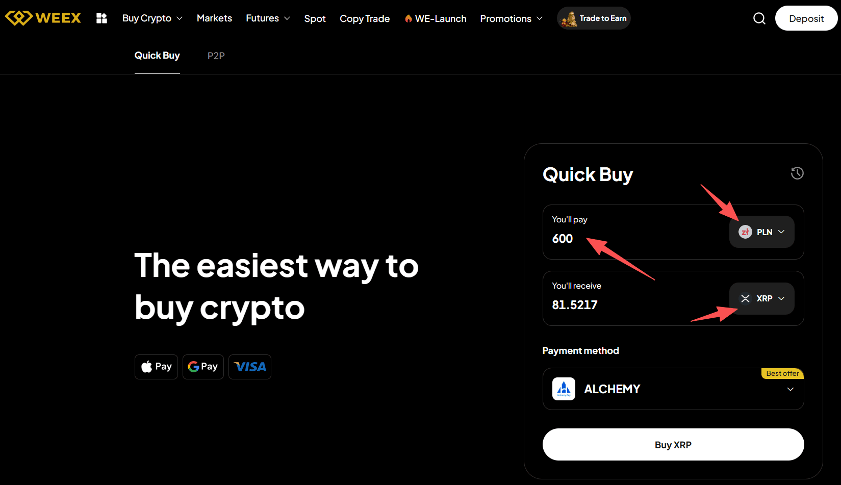 WEEX OTCとは PLNでXRPを購入するには?